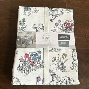 Rachel Ashwell Easter Bunny Floral Colorful 60”x120” Oblong Tablecloth